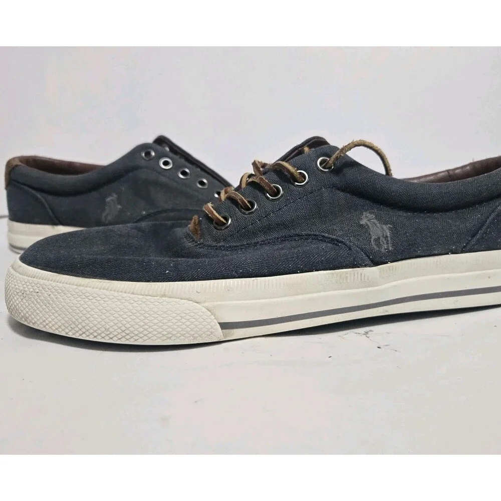 Polo Ralph Lauren Shoes Mens 8.5D Vaughn Canvas Preppy Comfort Navy